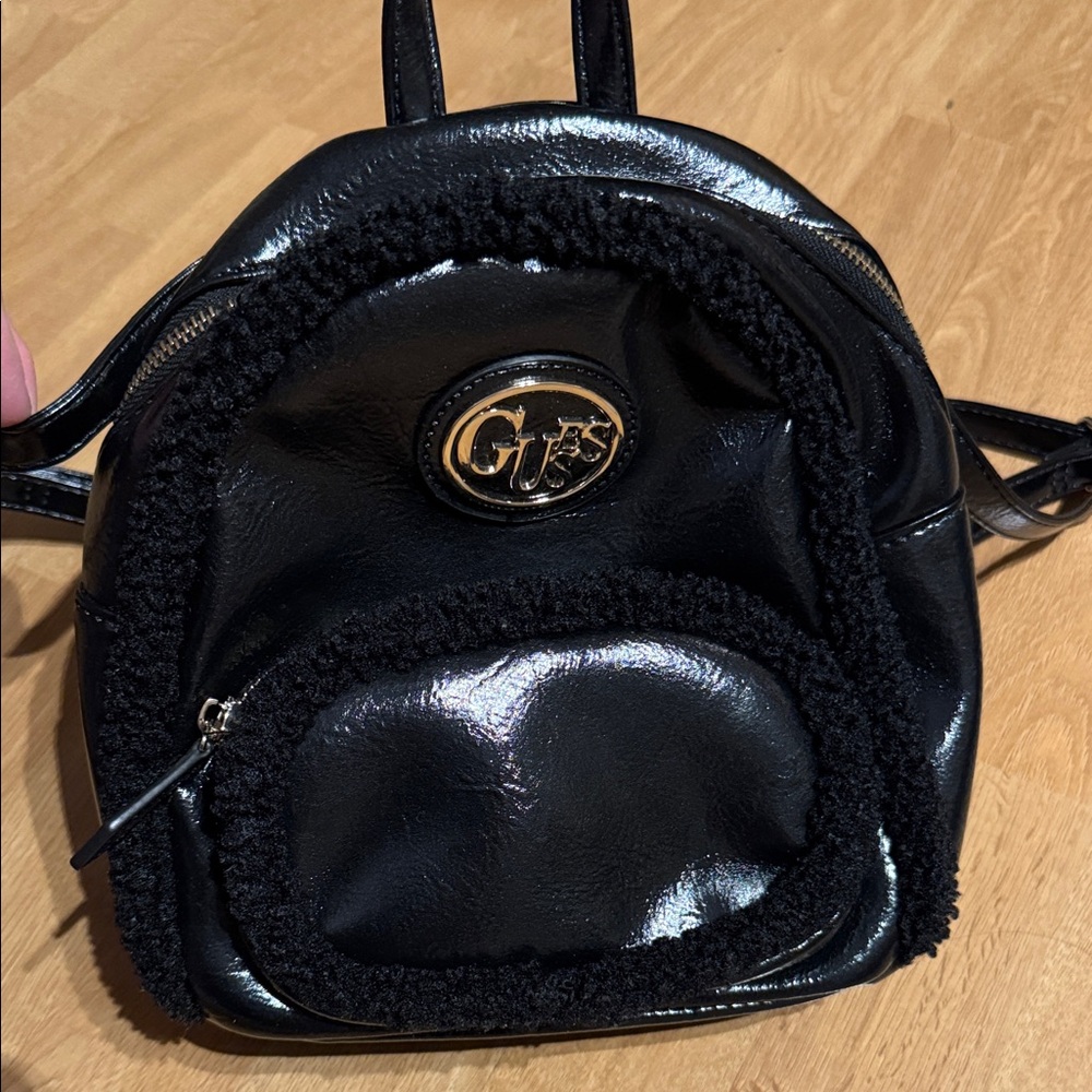 GUESS Shiny Black Backpack